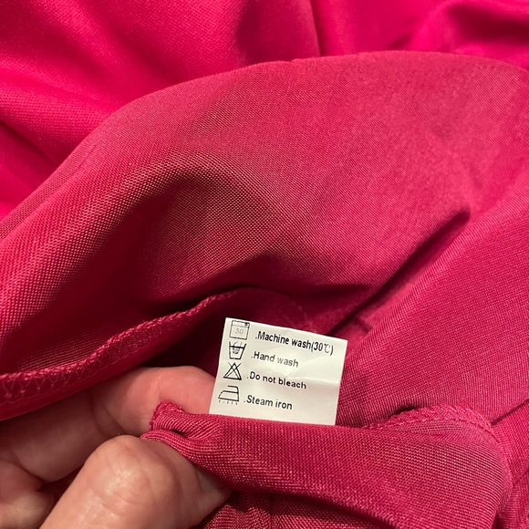 NWT ANRABESS Spaghetti Strap Bodycon High Slit Pink Satin Maxi Dress Size Medium - Picture 7 of 13